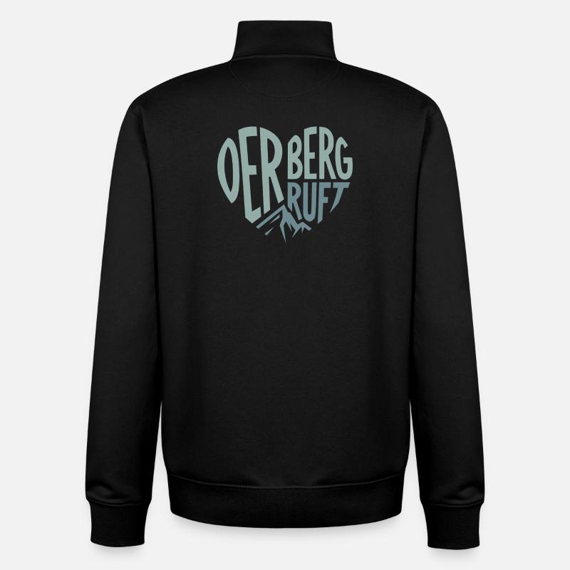 Der Berg ruft Herzmotiv Gipfel - Unisex Organic Zip Sweatshirt von Stanley/Stella - Schwarz