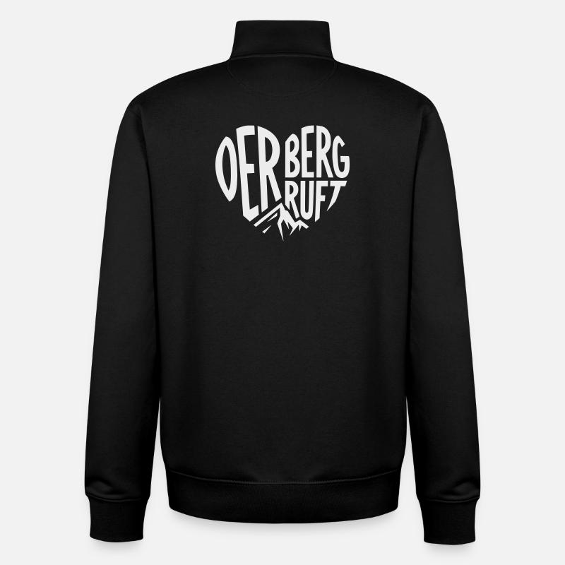 The mountain calls heart - Unisex Organic Zip Sweatshirt by Stanley/Stella - black