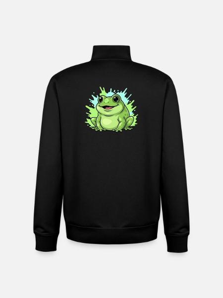 Frog with paint splash background - Unisex Organic Zip Sweatshirt by Stanley/Stella - black