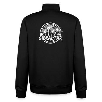 Gibraltar Palm Circle Logo - Unisex Organic Zip Sweatshirt by Stanley/Stella - black - Back - AI Model Male 185 light (185cm)