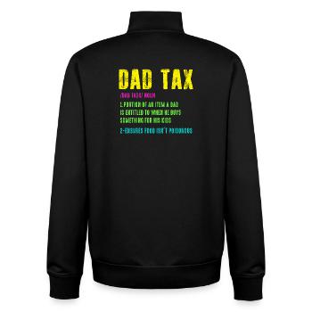 Dad Tax Neon Humor Tee - Unisex Organic Zip Sweatshirt by Stanley/Stella - black - Back - AI Model Male 185 light (185cm)