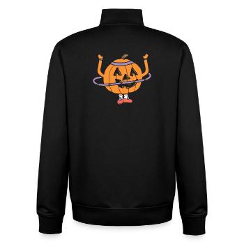 Hula Hup Hopp Halloween Hullern Huller Kürbis - Unisex Organic Zip Sweatshirt von Stanley/Stella - Schwarz - Hinten - AI Model Male 185 light (185cm)