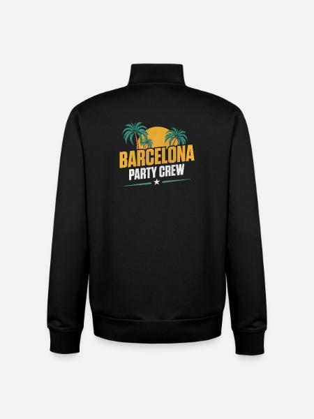Barcelone Party Crew - Sweat zippé unisexe en coton bio Stanley/Stella - noir