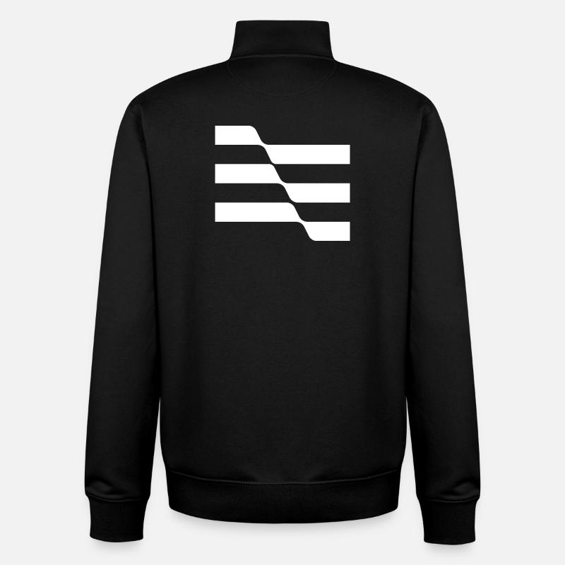 Geometric Stripes design - Unisex Organic Zip Sweatshirt by Stanley/Stella - black