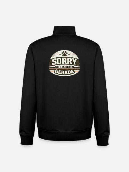 Sorry wir Trainieren gerade - Unisex Organic Zip Sweatshirt von Stanley/Stella - Schwarz
