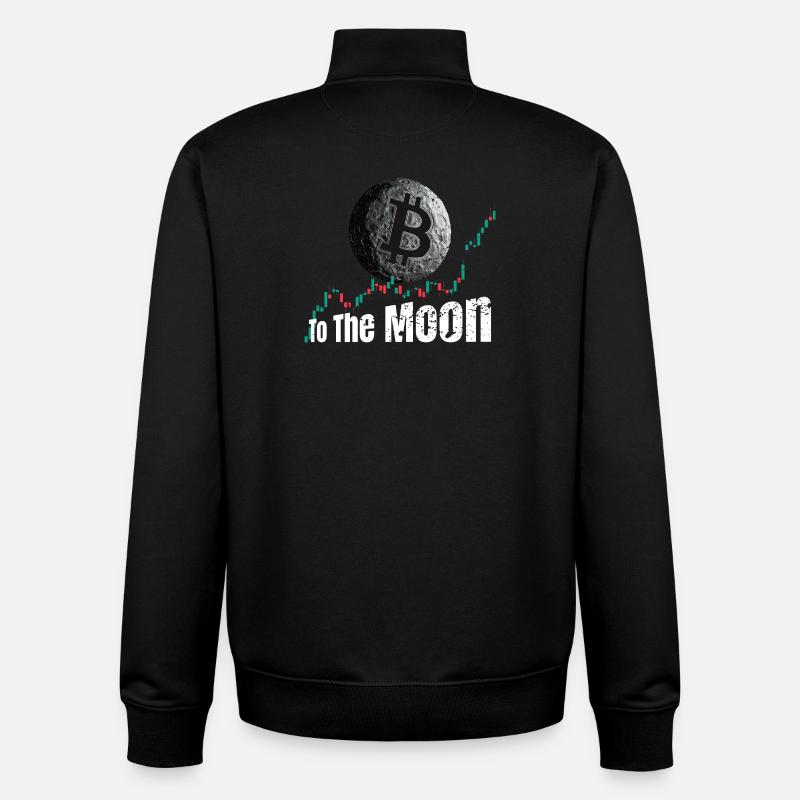 Bitcoin jusqu’à la Lune - Sweat zippé unisexe en coton bio Stanley/Stella - noir