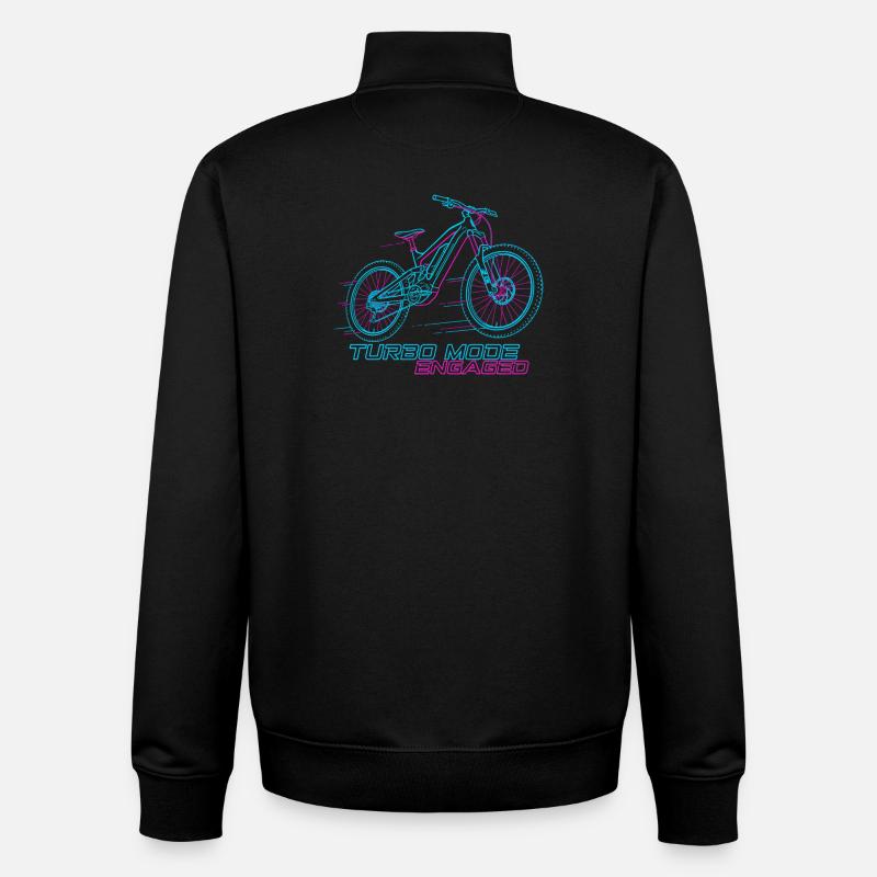 Neon Cyberpunk E-MTB Turbo Tee - Unisex Organic Zip Sweatshirt by Stanley/Stella - black
