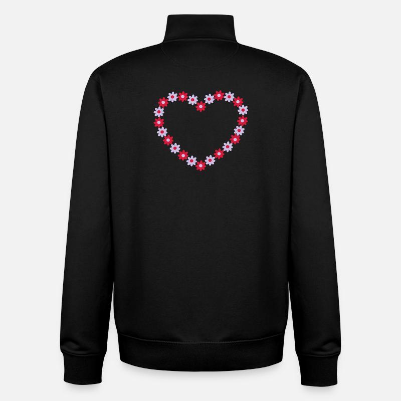 Blume Herz - Unisex Organic Zip Sweatshirt von Stanley/Stella - Schwarz