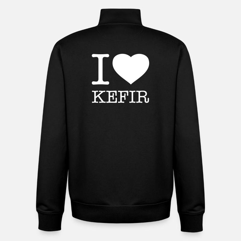 I LOVE KEFIR - Sweat zippé unisexe en coton bio Stanley/Stella - noir