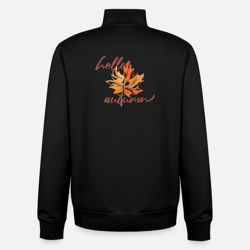 Maple leaf Mapleleaf Automne Automne - Sweat zippé unisexe en coton bio Stanley/Stella - noir
