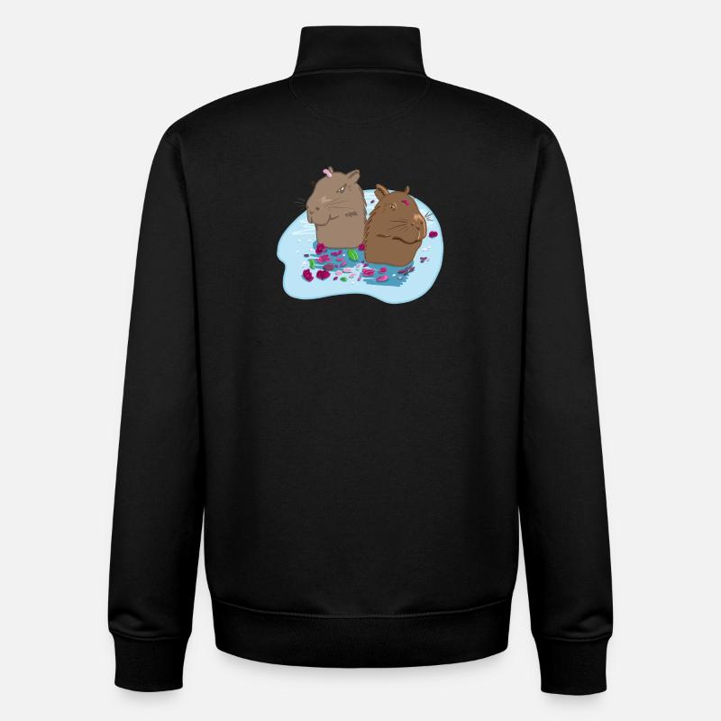 Capybaras verliebt - Unisex Organic Zip Sweatshirt von Stanley/Stella - Schwarz