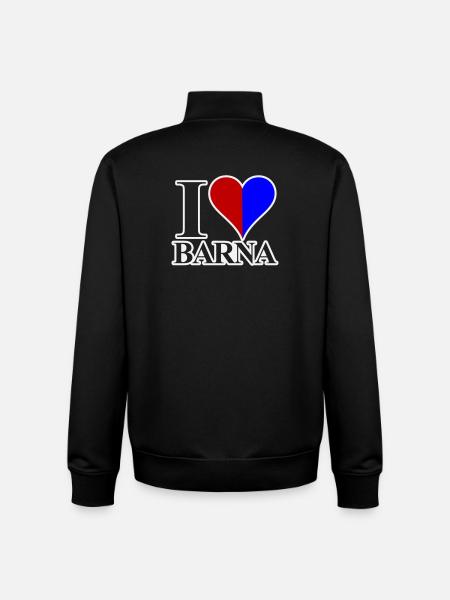 I love Barna - Unisex Organic Zip Sweatshirt by Stanley/Stella - black