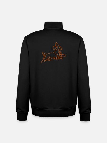 Springer Spaniel in orange - Unisex Organic Zip Sweatshirt by Stanley/Stella - black