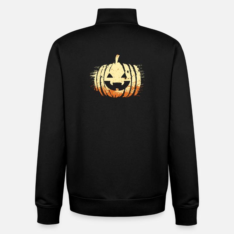 Halloween Kürbiskopf - Unisex Organic Zip Sweatshirt von Stanley/Stella - Schwarz
