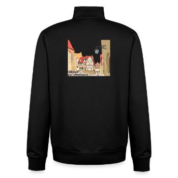 Altdorf près de Nuremberg, vieille ville, Bavière, dessin - Sweat zippé unisexe en coton bio Stanley/Stella - noir - Dos - AI Model Male 185 light (185cm)