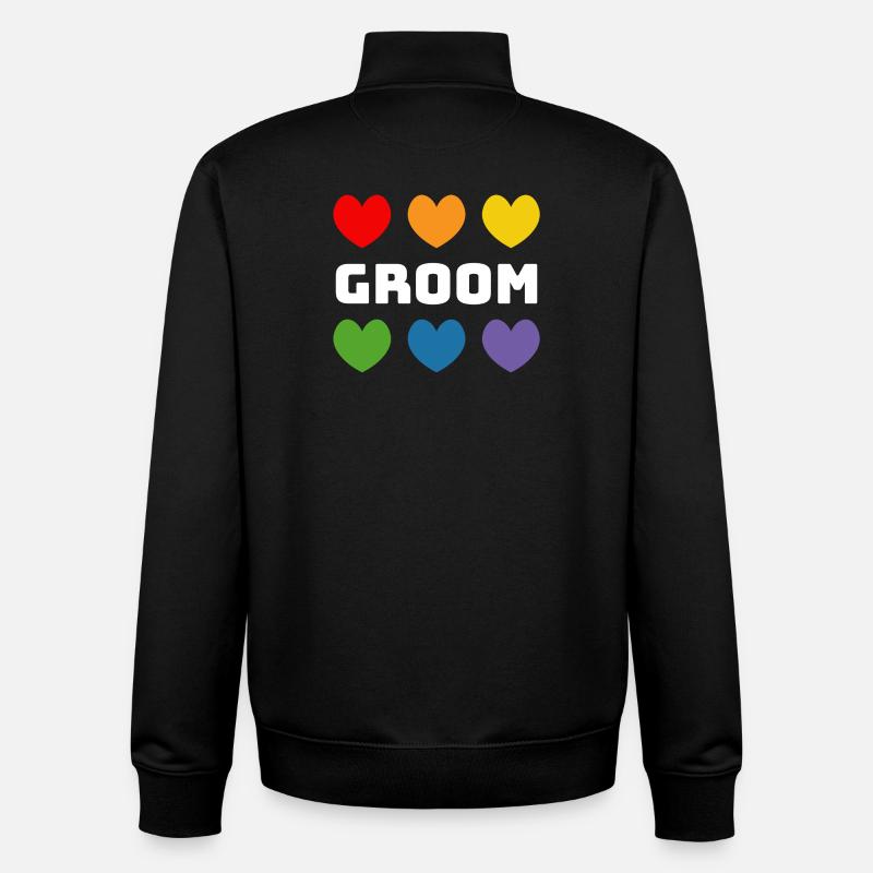 Regenbogenherzchen Groom weiss - Unisex Organic Zip Sweatshirt von Stanley/Stella - Schwarz