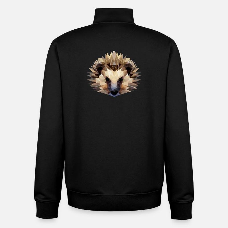 Igel Polygon Style - Unisex Organic Zip Sweatshirt von Stanley/Stella - Schwarz