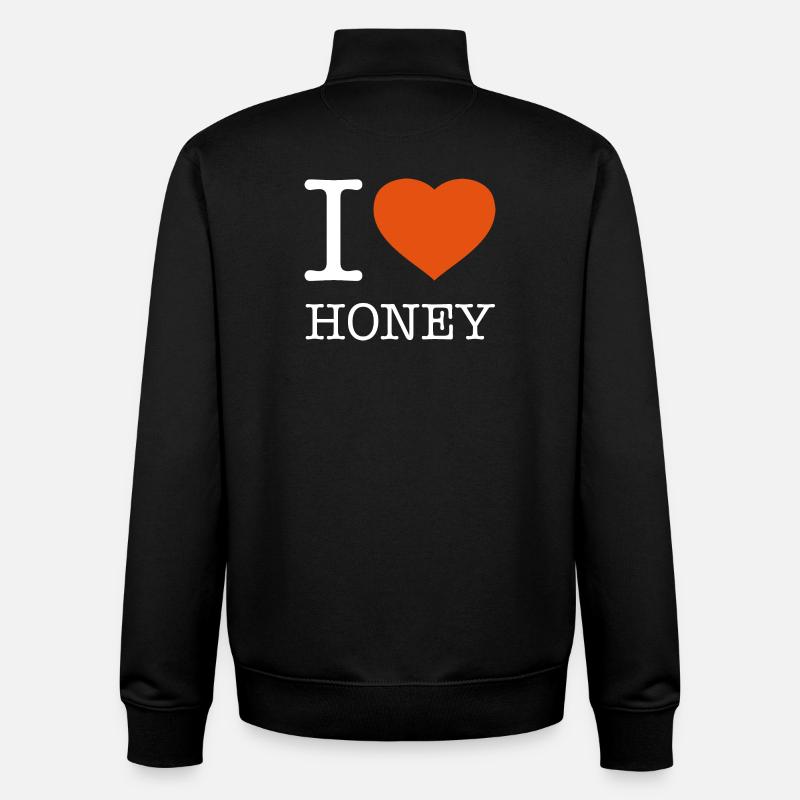 J’AIME LE MIEL - Sweat zippé unisexe en coton bio Stanley/Stella - noir