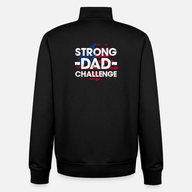Strong Dad Challenge Tee - Unisex Organic Zip Sweatshirt by Stanley/Stella - black