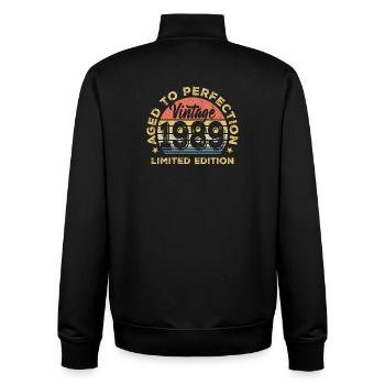 Vintage 1989 Retro Badge - Unisex Organic Zip Sweatshirt by Stanley/Stella - black - Back - AI Model Male 185 light (185cm)