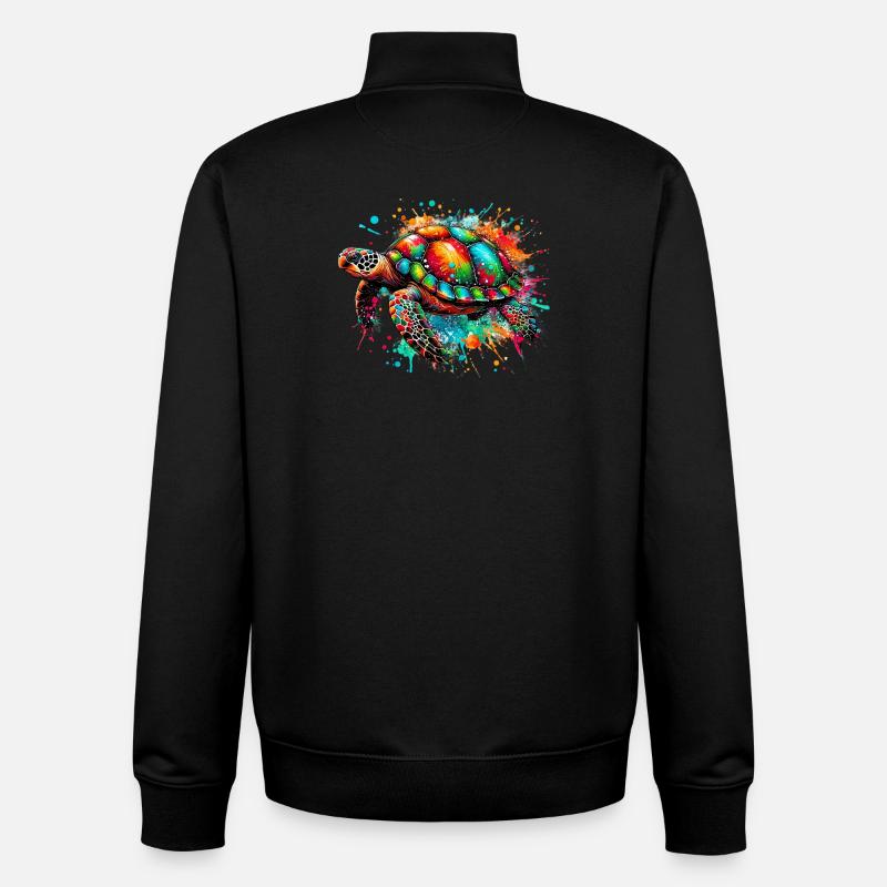 Schildkröte - Unisex Organic Zip Sweatshirt von Stanley/Stella - Schwarz