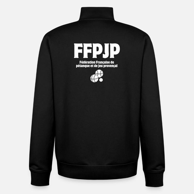 pétanque, pétanque player, pétanqueur - Unisex Organic Zip Sweatshirt by Stanley/Stella - black
