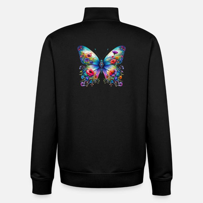 Schmetterling - Unisex Organic Zip Sweatshirt von Stanley/Stella - Schwarz