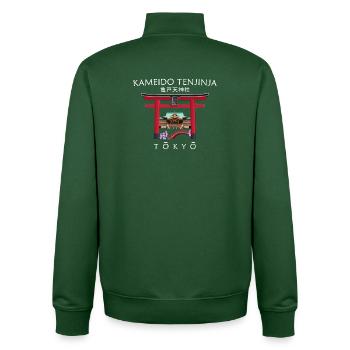 Tokyo, Kameido Tenjinja Guardian Shrine, Japan - Unisex Organic Zip Sweatshirt by Stanley/Stella - bottle green - Back - AI Model Male 185 dark (185cm)