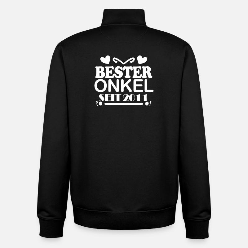 Best uncle since 2011 - Unisex Organic Zip Sweatshirt by Stanley/Stella - black