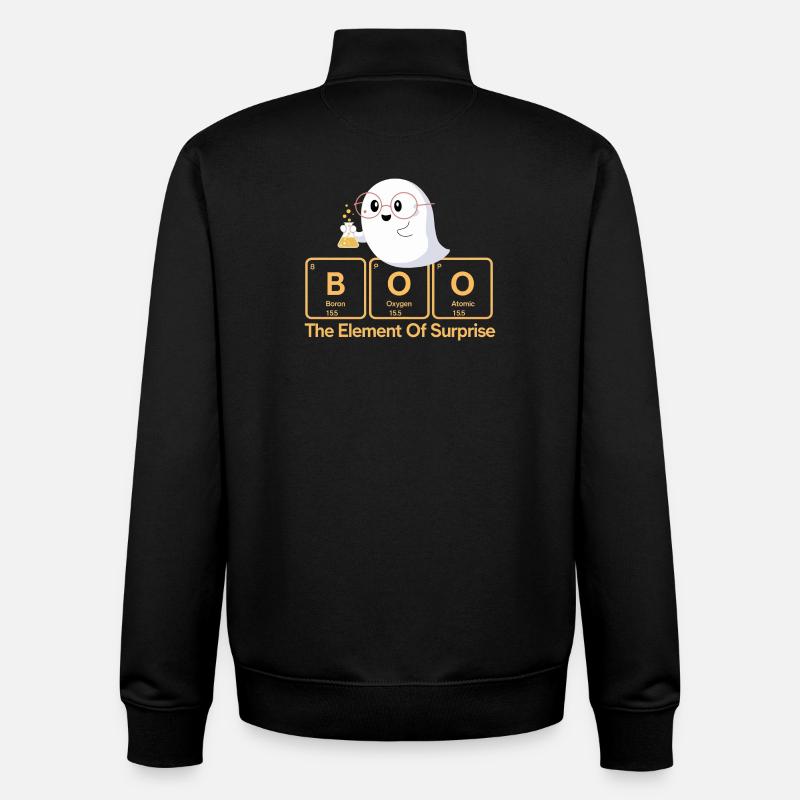Elemental Boo Ghost Tee - Unisex Organic Zip Sweatshirt by Stanley/Stella - black