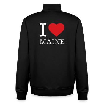 J’ADORE LE MAINE - Sweat zippé unisexe en coton bio Stanley/Stella - noir - Dos - AI Model Male 185 light (185cm)