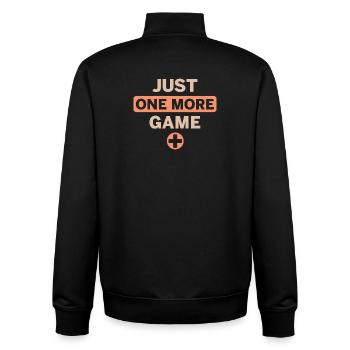 just one more game - gaming Sprüche - Unisex Organic Zip Sweatshirt von Stanley/Stella - Schwarz - Hinten - AI Model Male 185 light (185cm)