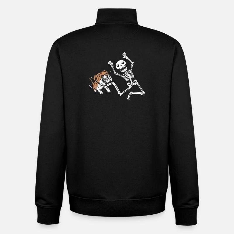 Skeleton running - Unisex Organic Zip Sweatshirt von Stanley/Stella - Schwarz