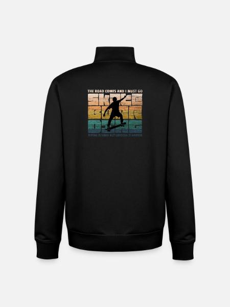 Skateboard Skating Skate Fan70s Retro Skater - Unisex Organic Zip Sweatshirt by Stanley/Stella - black