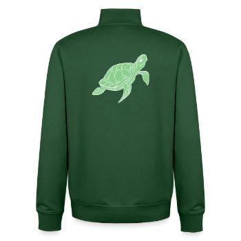 Green Sea Turtle Ocean Illustration - Unisex Organic Zip Sweatshirt by Stanley/Stella - bottle green - Back - AI Model Male 185 dark (185cm)