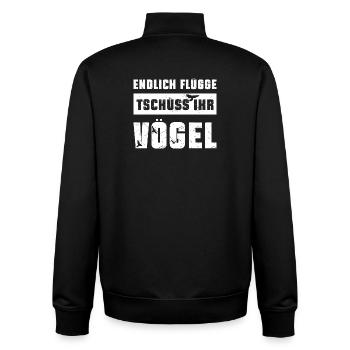 Umziehen in erste Wohnung Einweihung - Unisex Organic Zip Sweatshirt von Stanley/Stella - Schwarz - Hinten - AI Model Male 185 light (185cm)