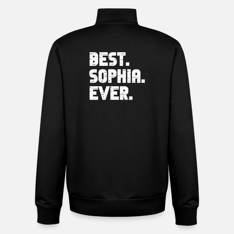 Best Sophia Ever Gift Saying - Unisex Organic Zip Sweatshirt by Stanley/Stella - black