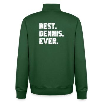 Best Dennis Ever Gift Saying - Unisex Organic Zip Sweatshirt by Stanley/Stella - bottle green - Back - AI Model Male 185 dark (185cm)