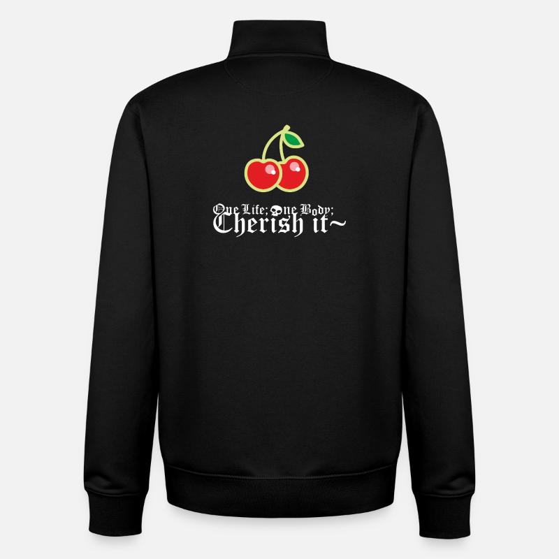 Cerise - Sweat zippé unisexe en coton bio Stanley/Stella - noir