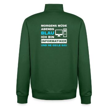 informaticien programmeur admin dictons drôles - Sweat zippé unisexe en coton bio Stanley/Stella - vert bouteille - Dos - AI Model Male 185 dark (185cm)
