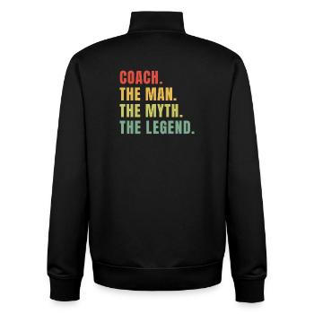 Mythos des Trainers Legende - Unisex Organic Zip Sweatshirt von Stanley/Stella - Schwarz - Hinten - AI Model Male 185 light (185cm)