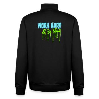 Work Hard Be Nice Motivation Positiver Geist Zitat - Unisex Organic Zip Sweatshirt von Stanley/Stella - Schwarz - Hinten - AI Model Male 185 light (185cm)