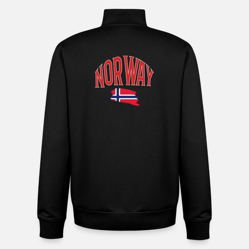 Norvège - Sweat zippé unisexe en coton bio Stanley/Stella - noir
