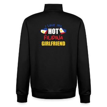 I Love My Filipina Girlfriend Philippines Art - Unisex Organic Zip Sweatshirt by Stanley/Stella - black - Back - AI Model Male 185 light (185cm)