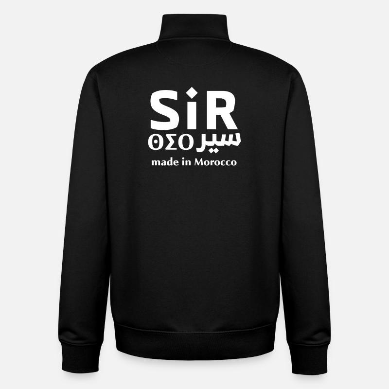 Sir Maroc Made in Morocco - Sweat zippé unisexe en coton bio Stanley/Stella - noir