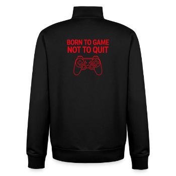 Born to Game Not to Quit - Unisex Organic Zip Sweatshirt by Stanley/Stella - black - Back - AI Model Male 185 light (185cm)