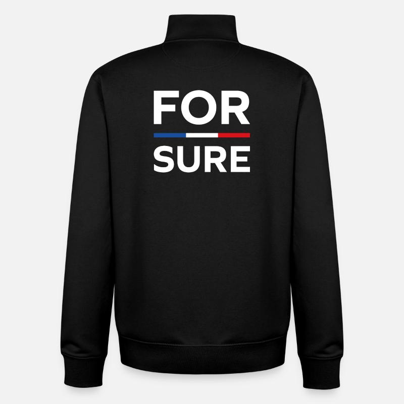 macron For sure - Sweat zippé unisexe en coton bio Stanley/Stella - noir