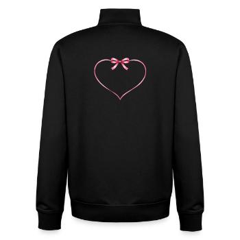 Herz Schleife Personalisierbar - Unisex Organic Zip Sweatshirt von Stanley/Stella - Schwarz - Hinten - AI Model Male 185 light (185cm)