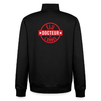 Élu docteur de l'année tampon rouge - Sweat zippé unisexe en coton bio Stanley/Stella - noir - Dos - AI Model Male 185 light (185cm)