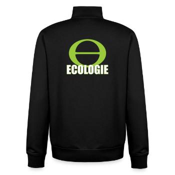 Sigle Ecologie Minimaliste Vert - Sweat zippé unisexe en coton bio Stanley/Stella - noir - Dos - AI Model Male 185 light (185cm)